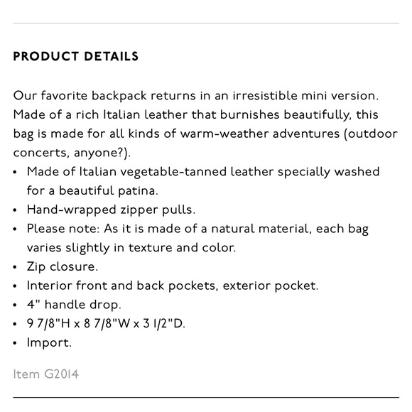 Madewell Lorimer Mini Backpack. New with tags. - Picture 8 of 12